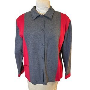 Bechamel Women’s Color block Button Front Jacket/Cardigan Sz. M Packable Travel